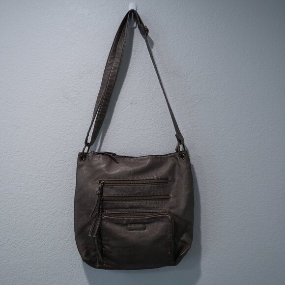 Stone & Co. Handbags - Stone & Co Purse Womens Crossbody Shoulder Strap Adjustable Gray Bucket Bag